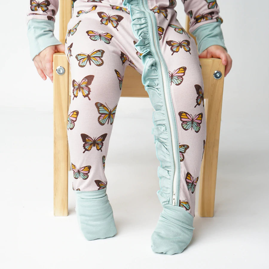 Flutterby Butterfly Bamboo Baby Convertible Footie Pajama –  shopdelightfulfind