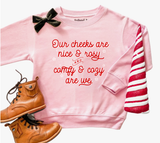 Nice and Cozy Girls Pink Christmas Sweatshirt