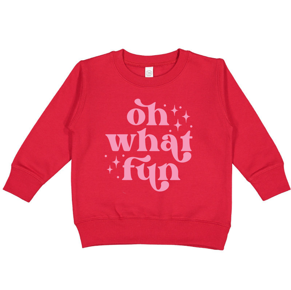 Oh What Fun Girls Christmas Sweatshirt