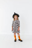 Black Check Halloween Twirl Dress