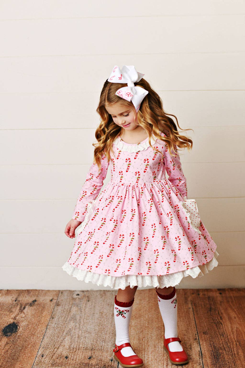 Girls Holiday Candy Cane Christmas Twirl Dress shopdelightfulfind Girls Holiday Candy Cane Christmas Twirl Dress shopdelightfulfind