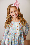 Girls Autumn Bloom Petal Pocket Dress