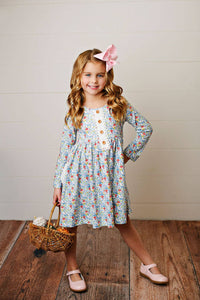 Girls Autumn Bloom Petal Pocket Dress