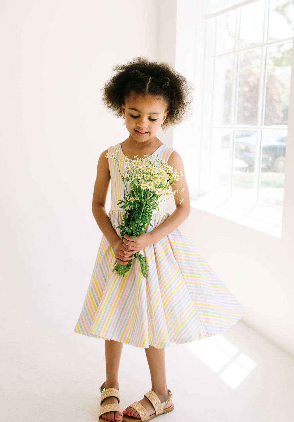 pastel rainbow stripe dress Vintage Pastel Stripe Dress (10P)  Sunbeam Vintage