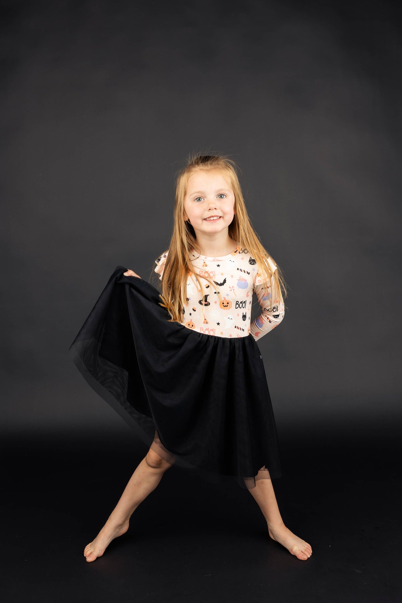 glow in the dark party dress Halloween Sweet and Spooky Glow in the Dark Girls Party Dress Bamboo T – shopdelightfulfind