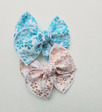 Fable Bow (Metallic Pink Floral Jacquard)