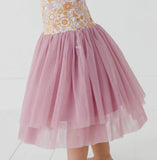 Long Sleeve Tulle Bamboo Tutu Dress (Ivy Fall Floral)