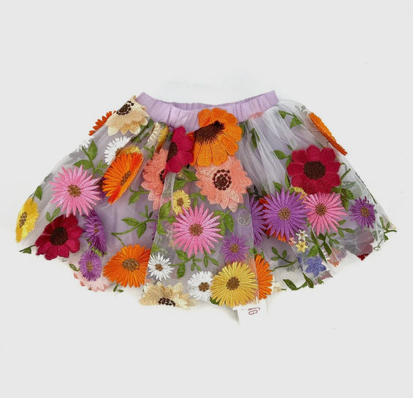 Floral Tutu Tulle Skirt
