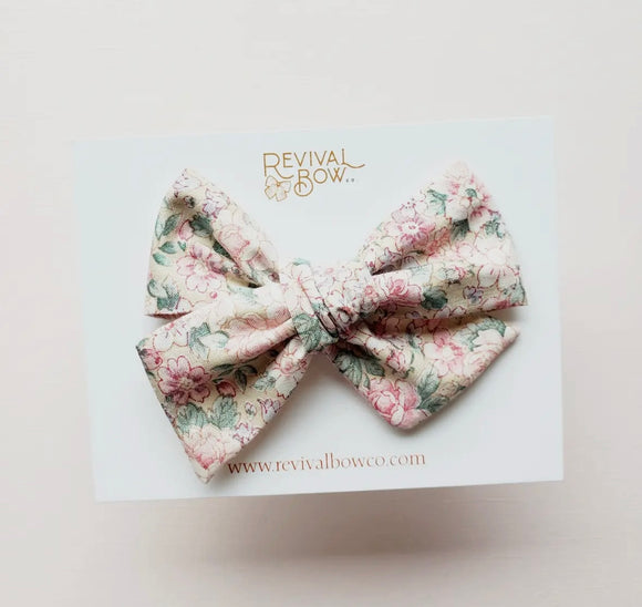 Large Pinwheel Vintage Bow (Floral)