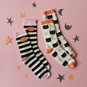 Spooky Halloween Cat and Pumpkin 2 Pack Socks
