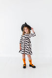 Black Check Halloween Twirl Dress