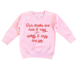 Nice and Cozy Girls Pink Christmas Sweatshirt