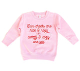 Nice and Cozy Girls Pink Christmas Sweatshirt