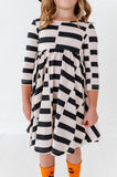 Black Check Halloween Twirl Dress