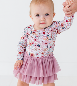 Baby Bamboo Tulle Bodysuit Fall Floral