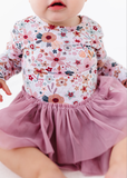 Baby Bamboo Tulle Bodysuit Fall Floral