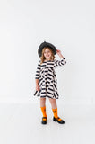 Black Check Halloween Twirl Dress