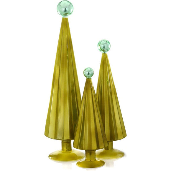 Pleated Tree Set of 3 (Moss Aqua)