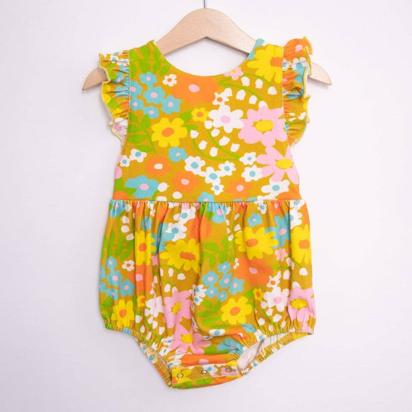 Sixties Summer Floral Pinafore Romper