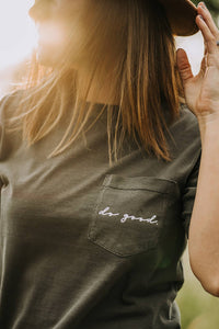 Do Good Women's Black Pocket Tee