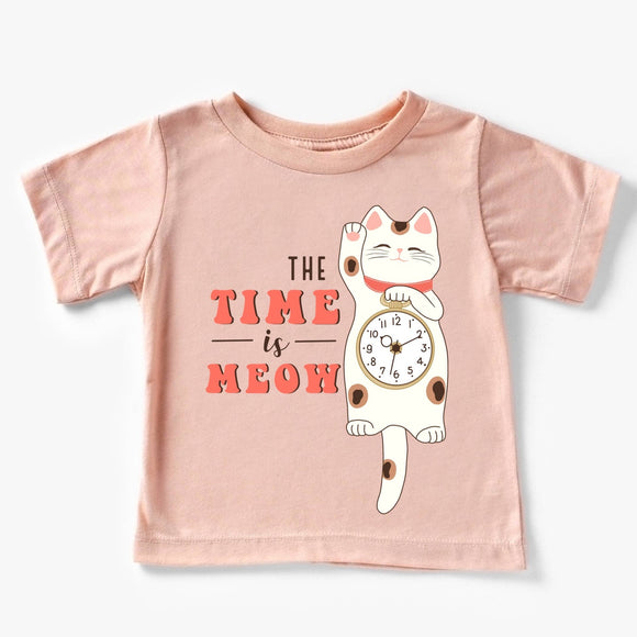 The Time is Meow Todder Cat Tee
