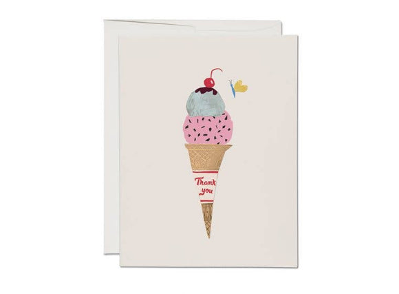 Thank You Ice Cream Cone Greeting Card