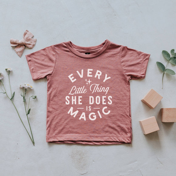 Mauve Every Little Thing She Does Is Magic Toddler Tee