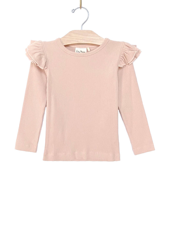 Organic Flutter Sleeve Tee (Rose Dust)