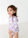 Leah Romper in Purple Girly Ghost (Baby Bubble)