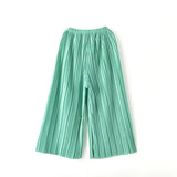 Geranio Pleated Wide Leg Pants (Green)