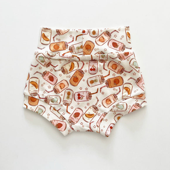 Organic High Waist Shorties: Fruit Punch (Made in the US)