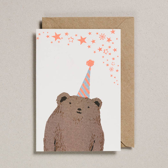 Party Bear Blank Greeting Card