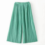 Geranio Pleated Wide Leg Pants (Green)