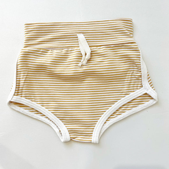 Bamboo Track Shorts: Golden Stripe (Made in the US)