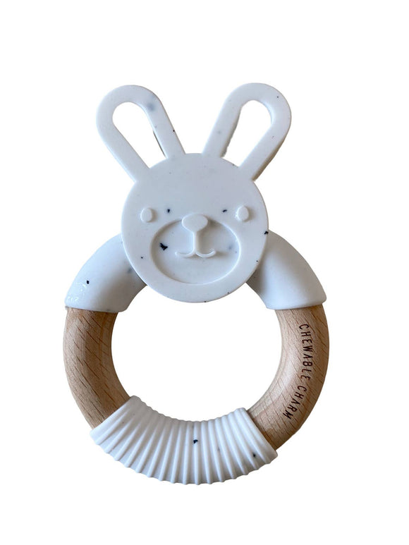 Bunny Silicone + Wood Teether (Moonstone)