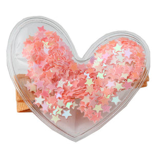 Confetti Heart Hair Clip (Peach)