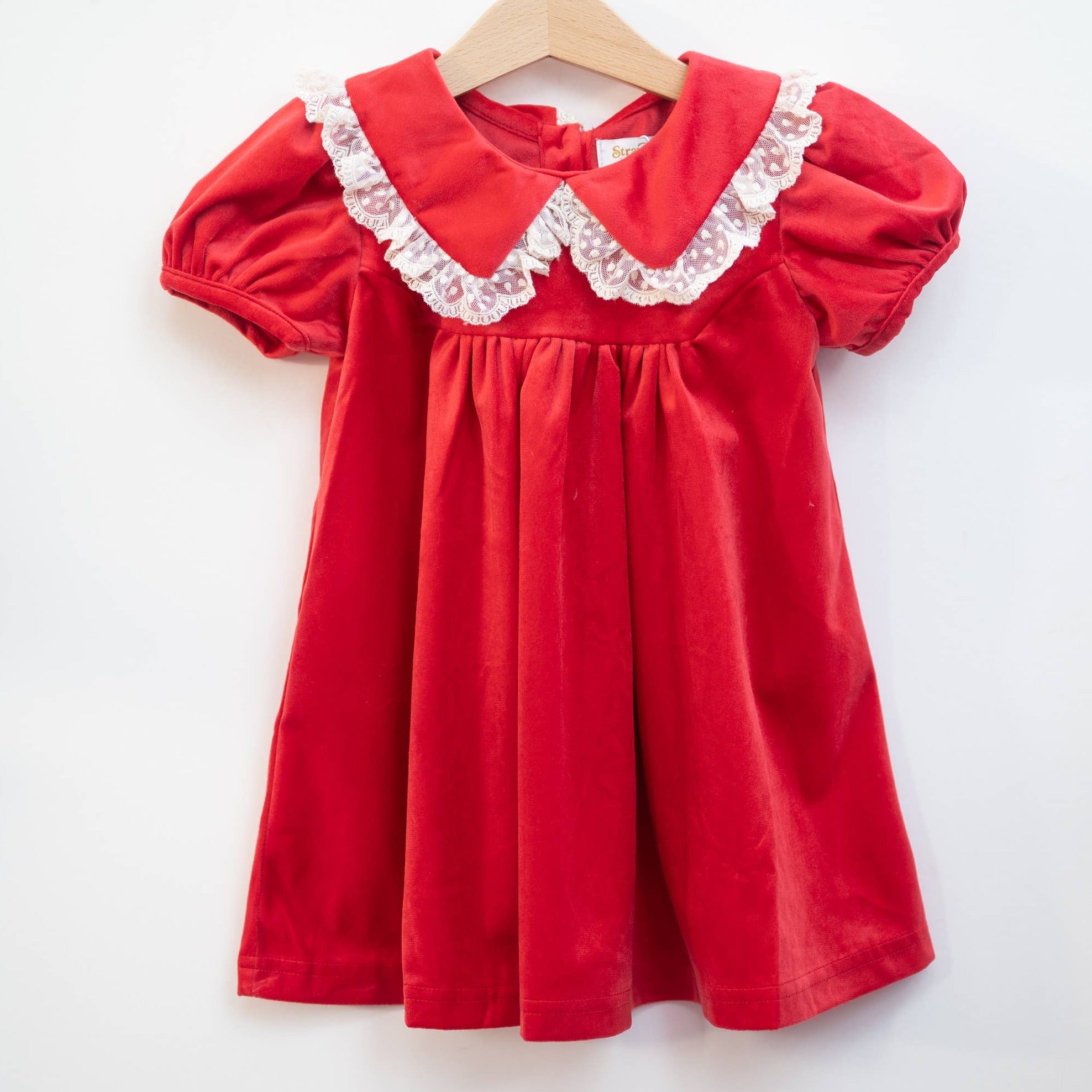 Red Velvet Collar Dress for Baby and Toddler Girls shopdelightfulfind Red Velvet Collar Dress for Baby and Toddler Girls shopdelightfulfind