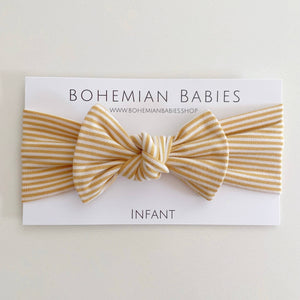 Bamboo Bow Headband: Golden Stripe (Handmade in US)