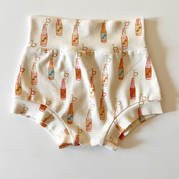 Organic High Waist Shorties: Love Pop (Made in the US)