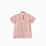 Baby Pink Rabbit Short Sleeve Scalloped Toddler Tee