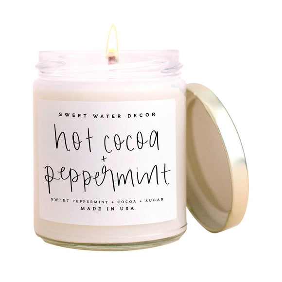 Hot Cocoa and Peppermint Soy Candle - 9 oz