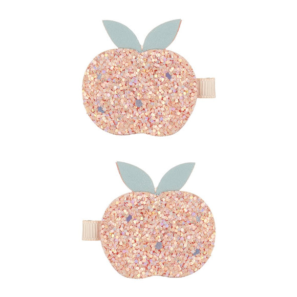 Peach Glitter Clips