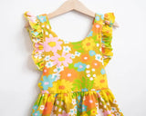 Sixties Summer Floral Pinafore Dress