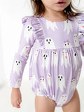 Leah Romper in Purple Girly Ghost (Baby Bubble)