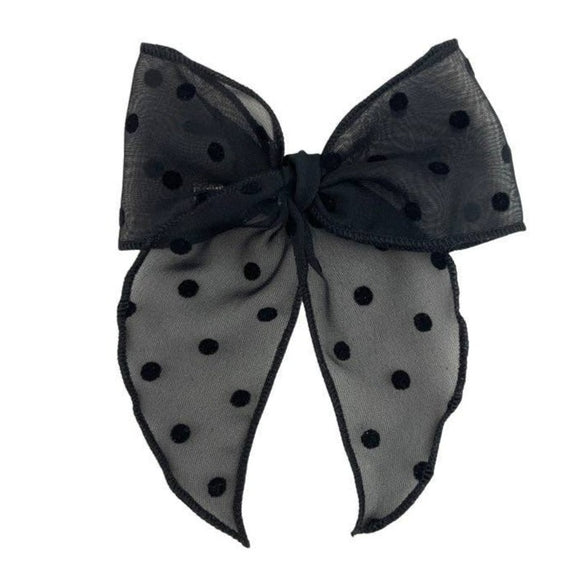 Midi Fay Bow in Audrey Black Clip Dot