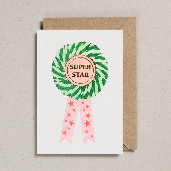 Super Star Riso Rosette Greeting Card