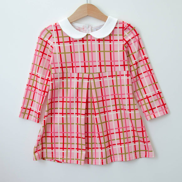 Pink Plaid Peter Pan Collar Dress