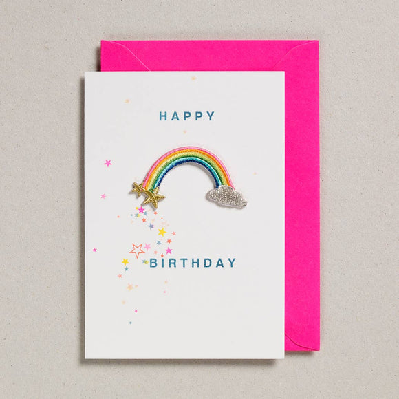 Happy Birthday Rainbow Patch Greeting Card