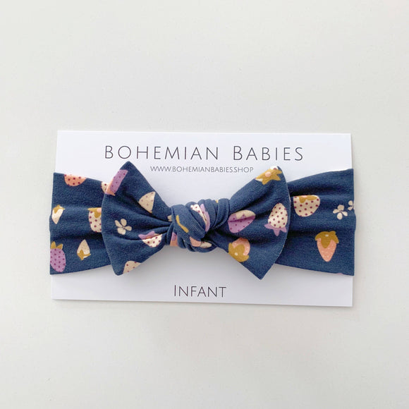 Organic Bow Headband: Strawberry Shortcake (Handmade in the US)