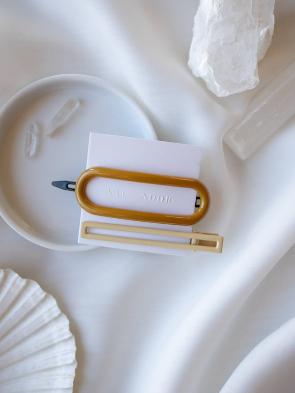 Byron Barrette and Clip Set In Mustard